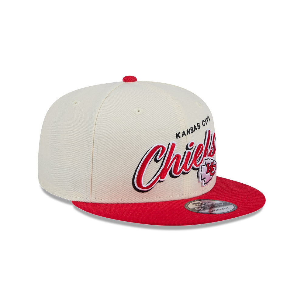 Kansas City Chiefs Hat - Script Chrome White OTC 2-Tone NFL 9Fifty Snapback Cap - New Era
